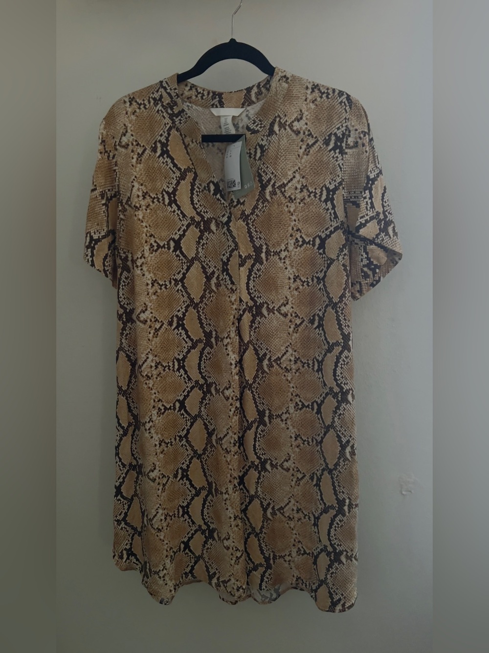 H&M Snake Print Tunic in Tan and Black